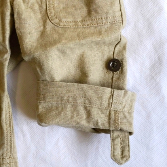 babyGap tropical chambray shirt & linen blend pants 3-6 months baby boy - Picture 9 of 11
